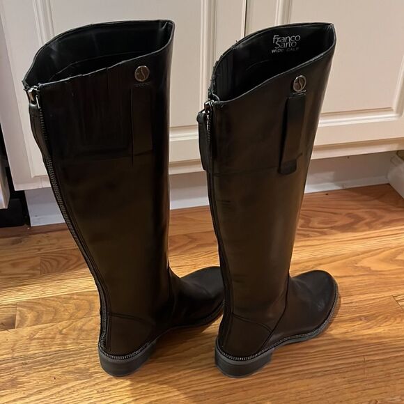 Franco Sarto Women’s Black Rounded Toe Becky Wide Calf Knee High Boots- Size 6M - Picture 3 of 16